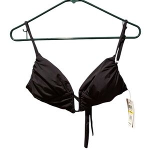 Becca by Rebecca Virtue Color Code V-Wire Plunge Bikini Top in Black Medium NWT